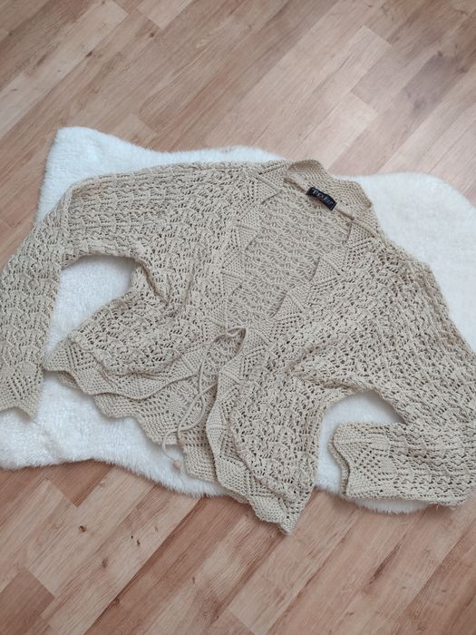 Krótki sweter kardigan narzutka damska M/L