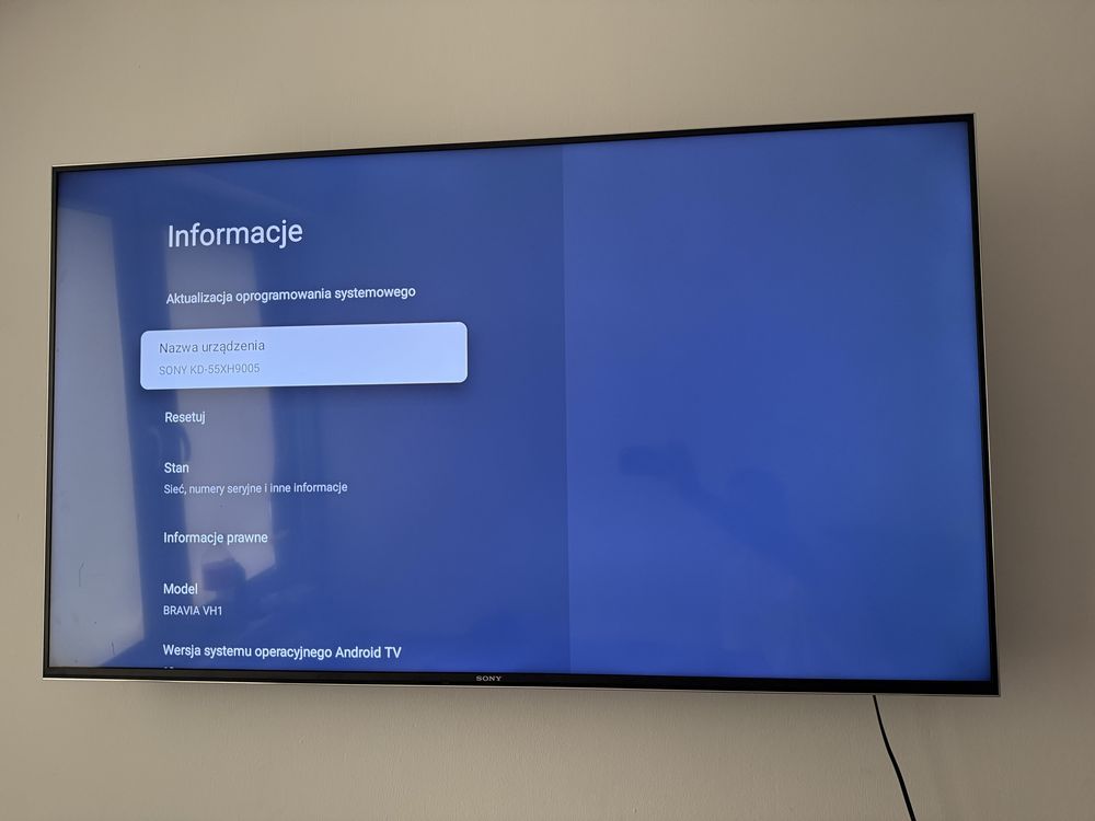 Sprzedam telewizor Sony BRAVIA KD-55XH9005 – 55 cali, 4K, Android TV
