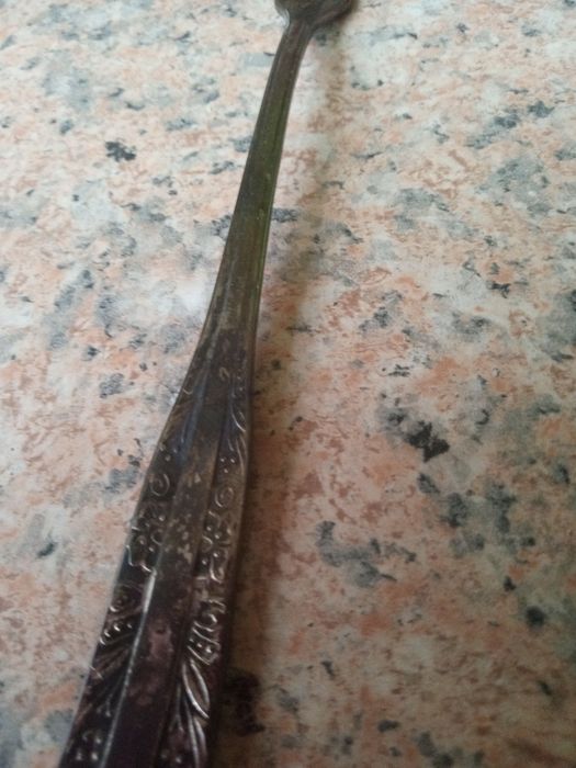 Widelec do wędlin mięs posrebrzany stary