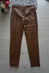 brązowe spodnie z eco-skóry~ legginsy~ h&m r.42