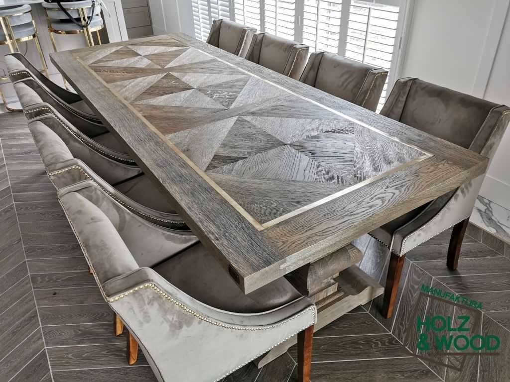 Stół dębowy masywne rzeźbione nogi Classico Manufaktura Holz & Wood