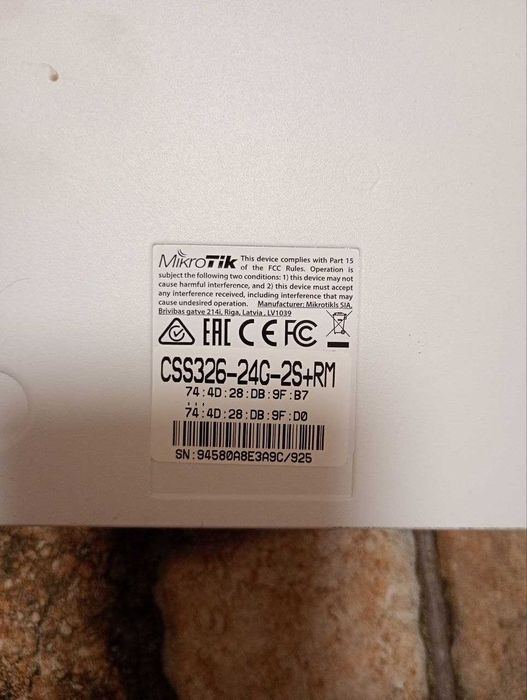 Коммутатор MikroTik Cloud Router Switch  CSS326-24G-2S+RM