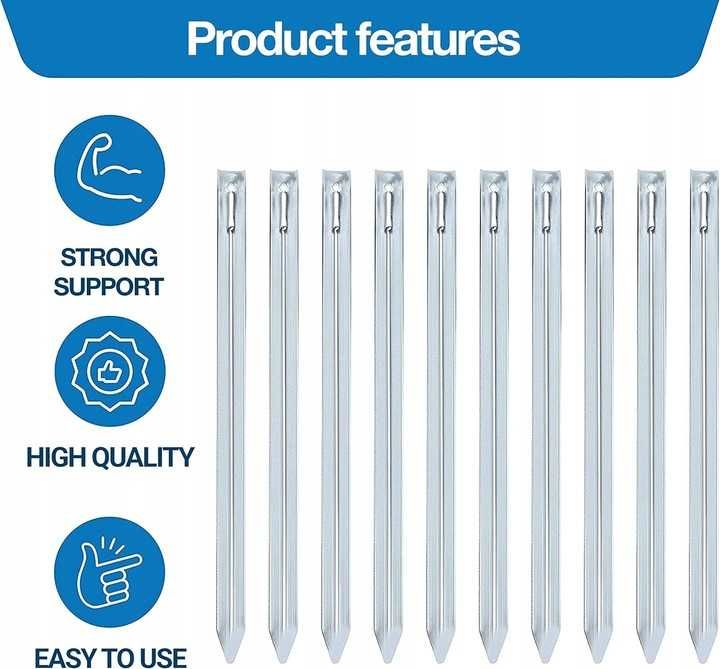 Śledzie ŚLEDŹ SZPILKA do NAMIOTU na KEMPING. 10 szt. Solidne ze STALI