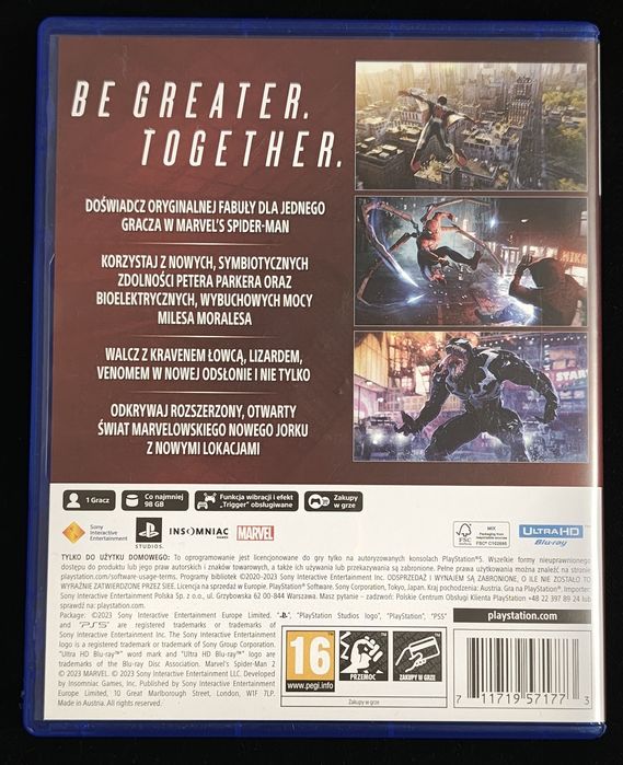 Spider-man 2 PL Dubbing Gra po polsku na PS5 w BDB stanie