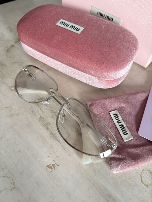Okulary miu miu srebny