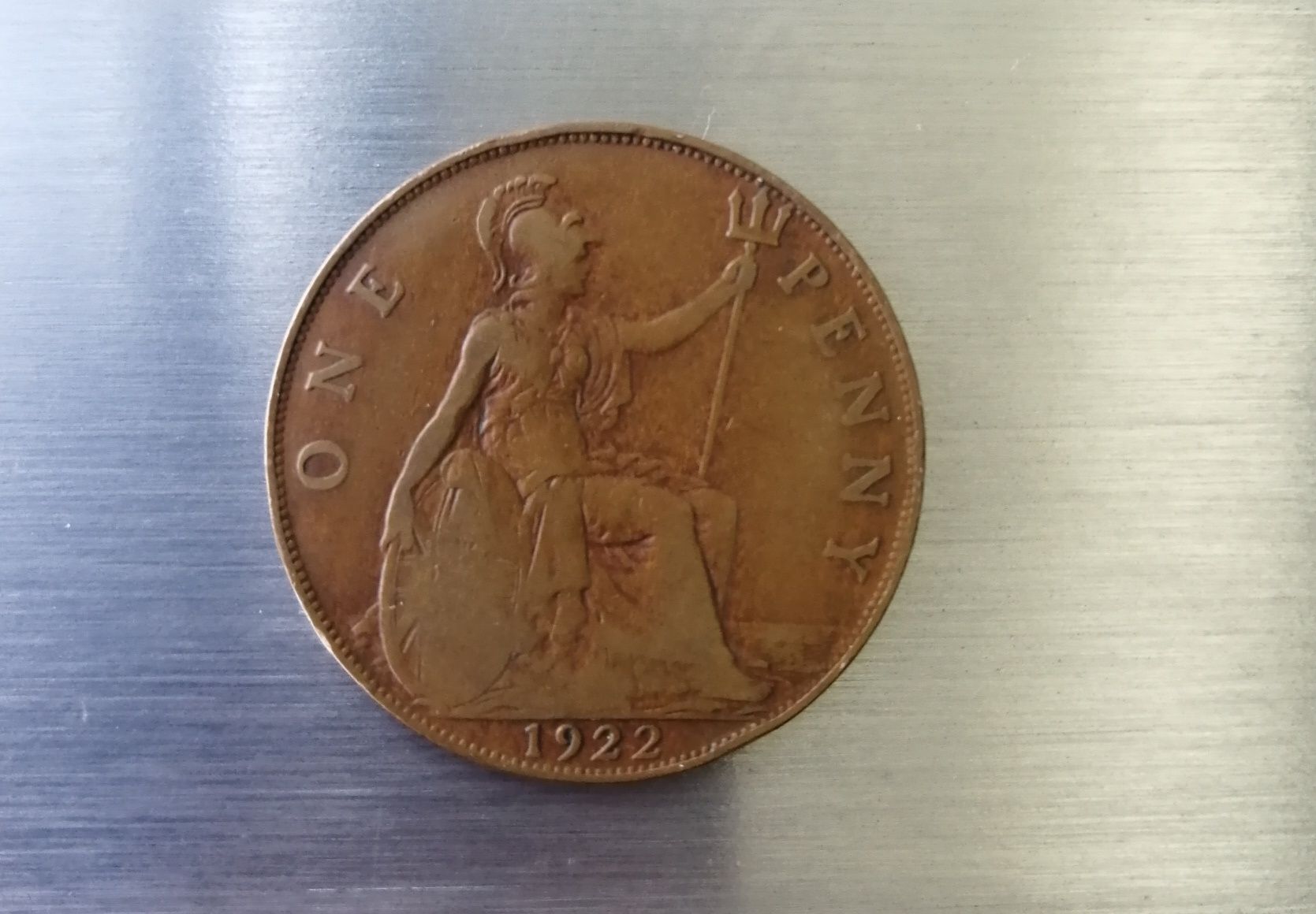 1922 one penny wielka Brytania moneta numizmatyka