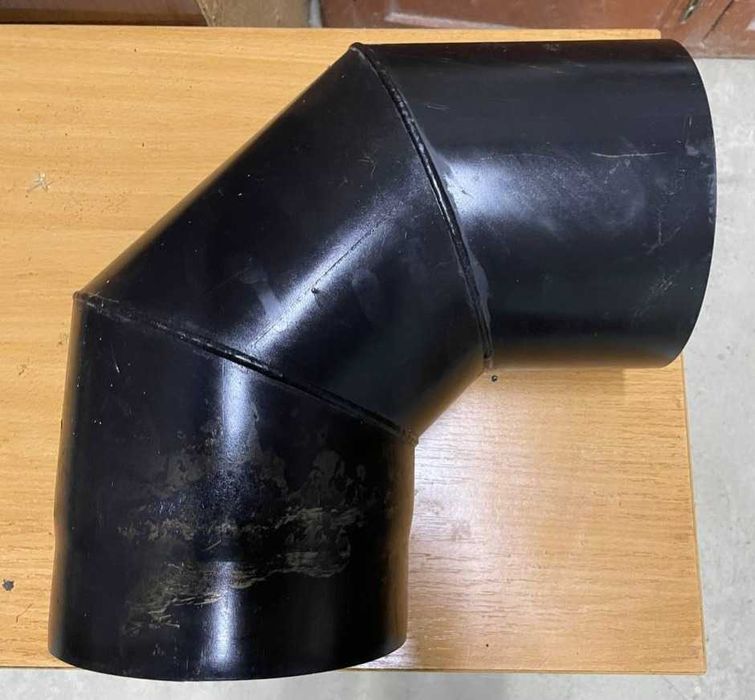 Коліно 90°, Ø180 мм, товщиною 2 мм з чорної сталі