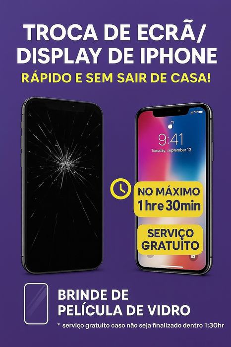 TROCA DE ECRÃ/DISPLAY DE IPHONE – Rápido e sem sair de CASA!!!