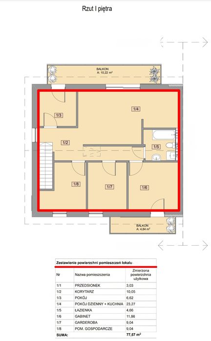 Ostatnie mieszkania 71m2 i 77m2 w stanie deweloperskim