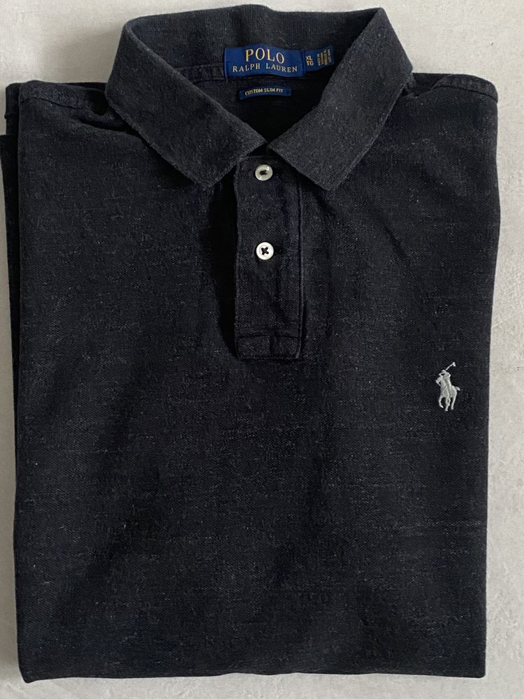 Ralph Lauren XL melanż czarna męska polo