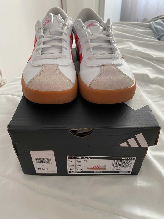Adidas VL Court 3.0 K — Tamanho 38⅔ — Como novos