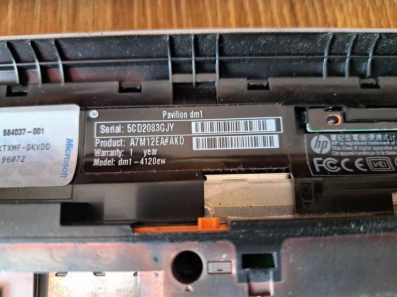 Laptop HP Pavilion dm1 DM1-4120ew częściowo uszkodzony, części.
