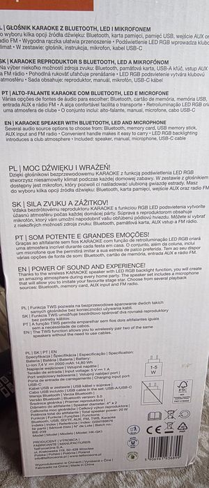 Glośnik karaoke z mikrofonem