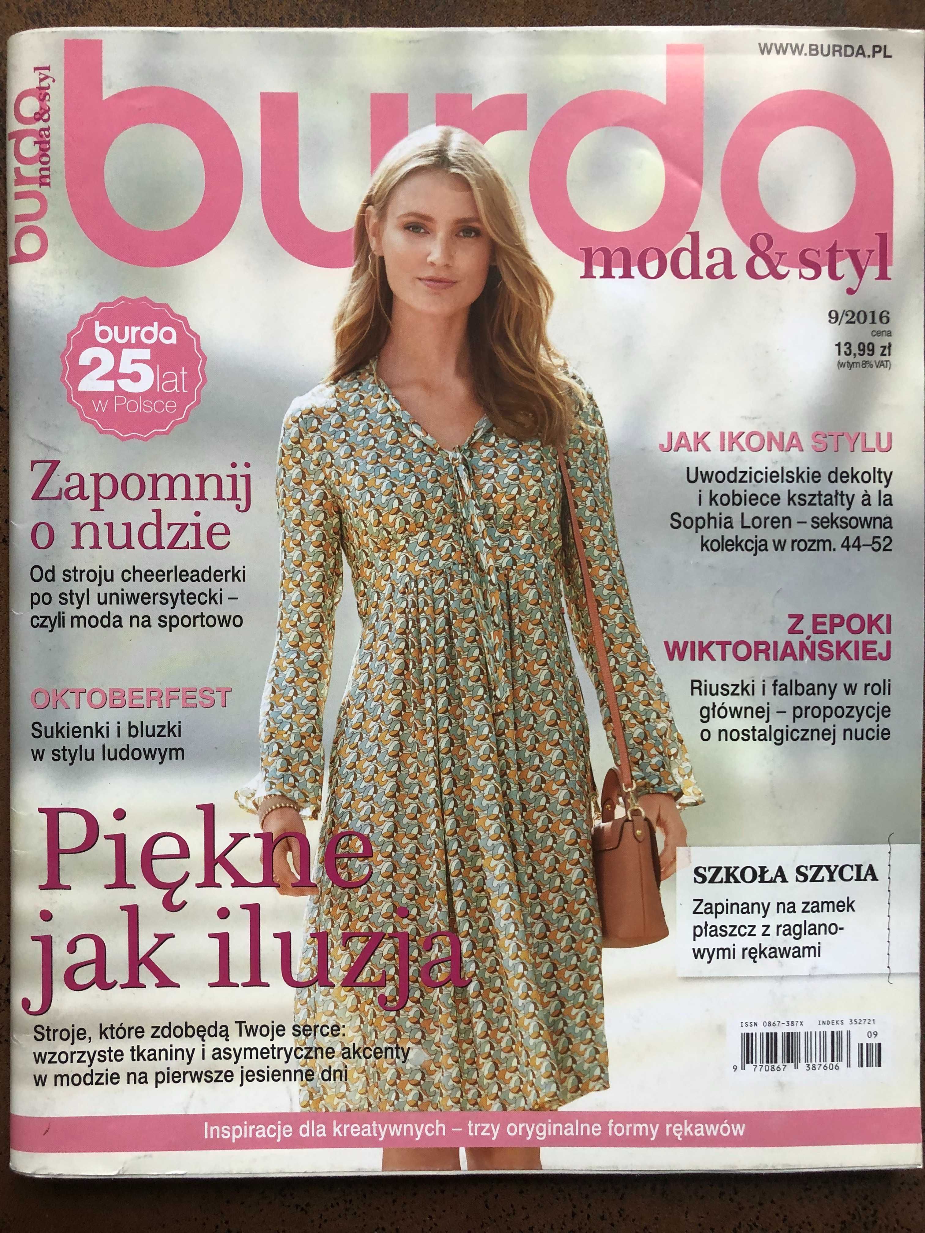 Żurnal Burda Moda i styl, numer 9/2016