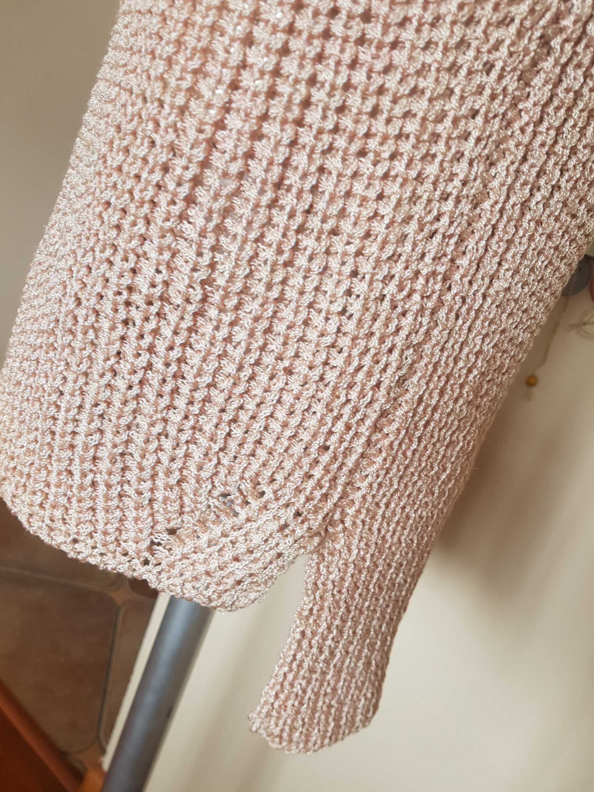 Sweter sukienka Paparazzi Fashion pudrowy róż UNI ok M 38