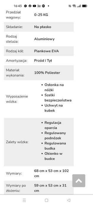 Lekki wózek  spacerowy fjessa skladany jedną ręką do samolotu