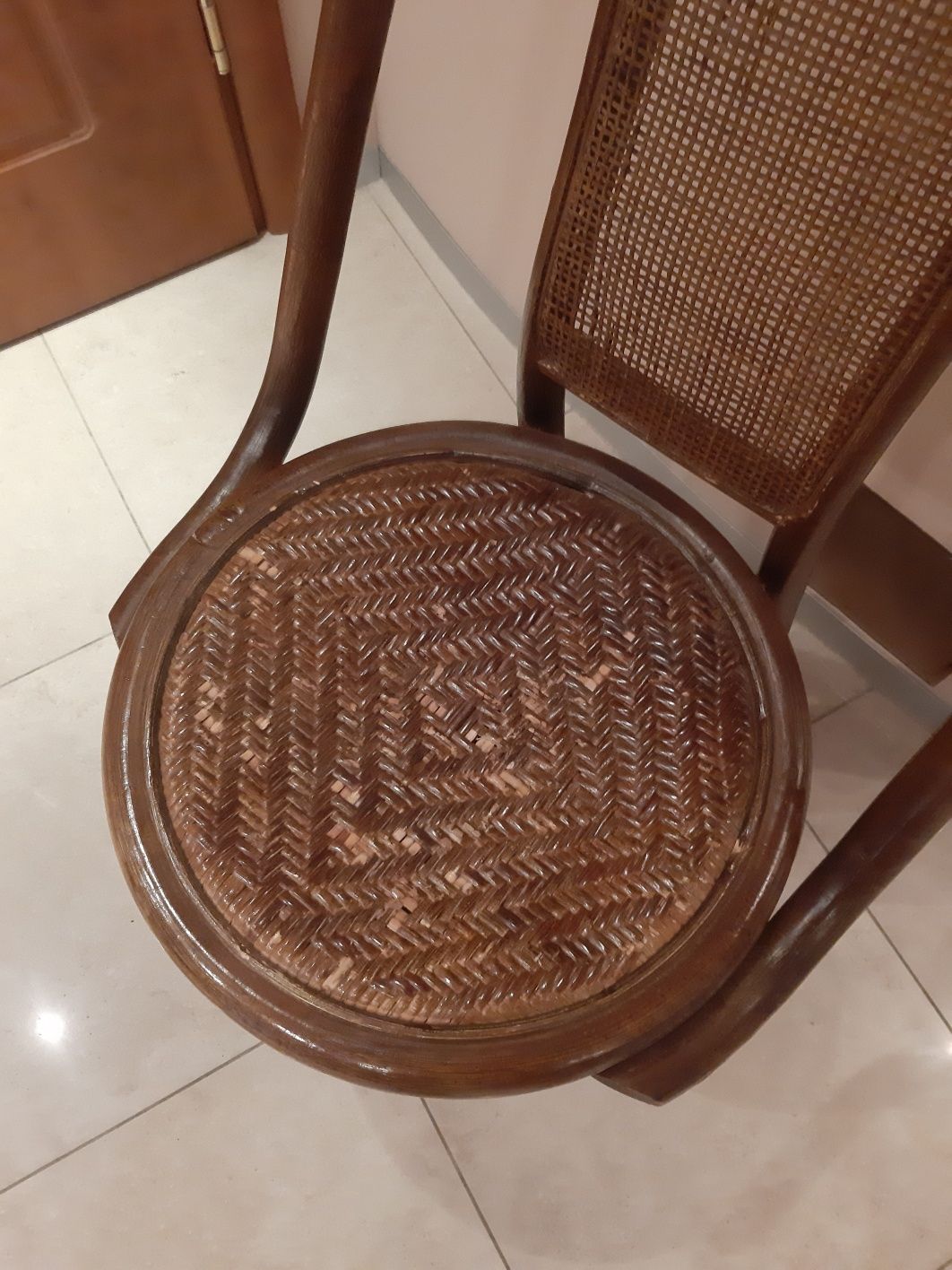 Fotel rattan prl obrotowy krzesło kolekcja rattanowy vintage boho