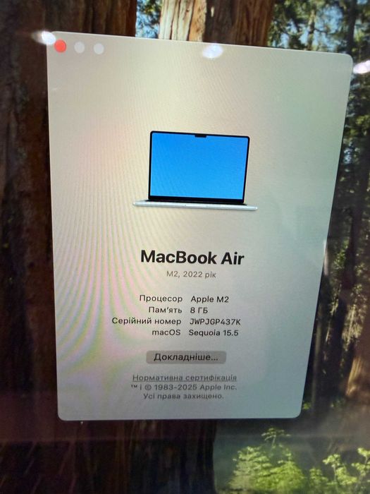 MacBook Air 13 m2   8 / 256 Gb    Гарантія від магазину Кредит