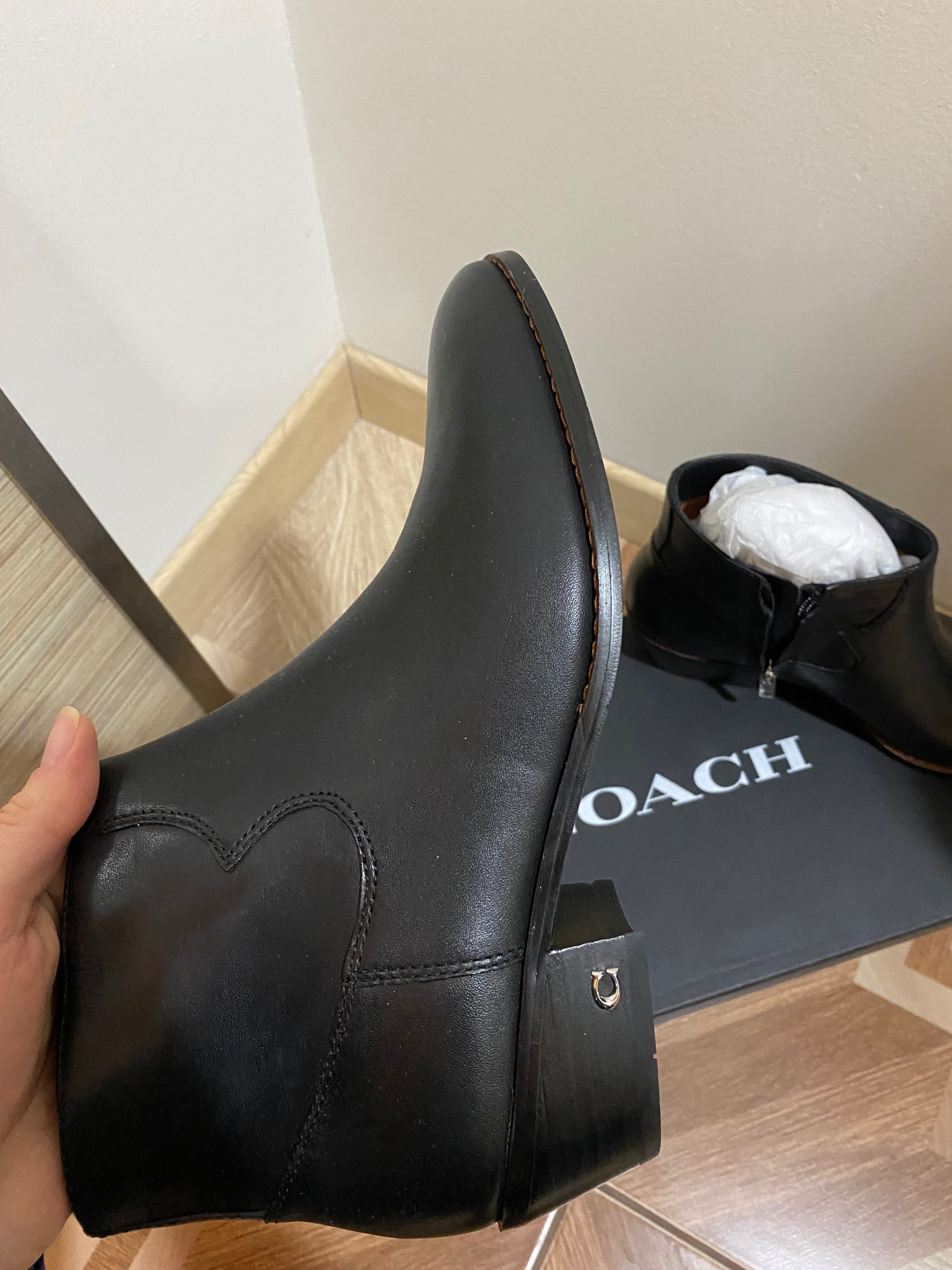 Coach Dannie Ankle Booties, Black Leather,  8 B(38-39) ботики, челси