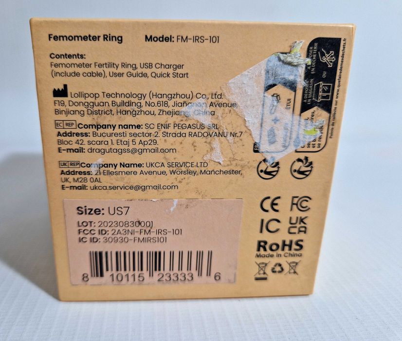 Pierścień Femometer FM-IRS-101 do śledzenia płodności