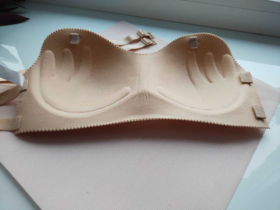 Бюст погруддя бежевий під сукню з відкритим верхом з 2 видами бретелей