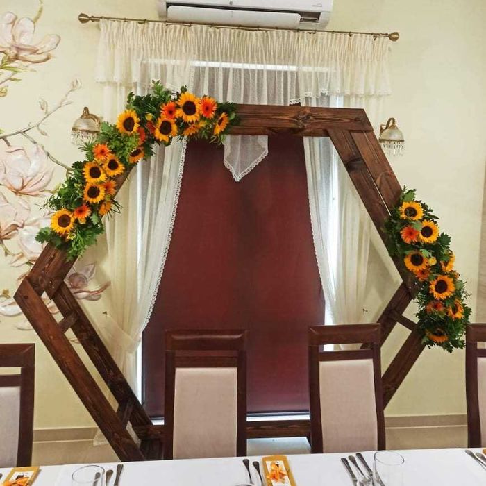 Heksagon, ścianka, tło - ślub, wesele, Boho, rustykalne