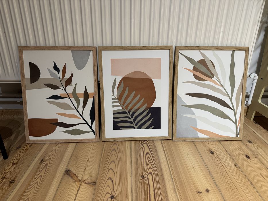 Obrazy boho 30x40 z ramką motyw roślin