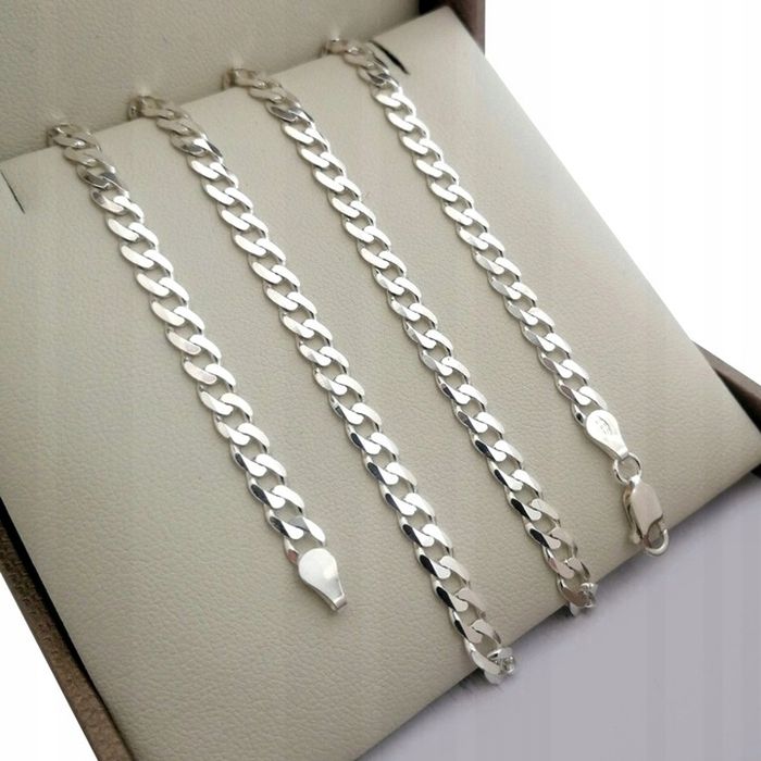 Srebrny Łańcuszek Pancerka+medalik Orzeł 925/60cm