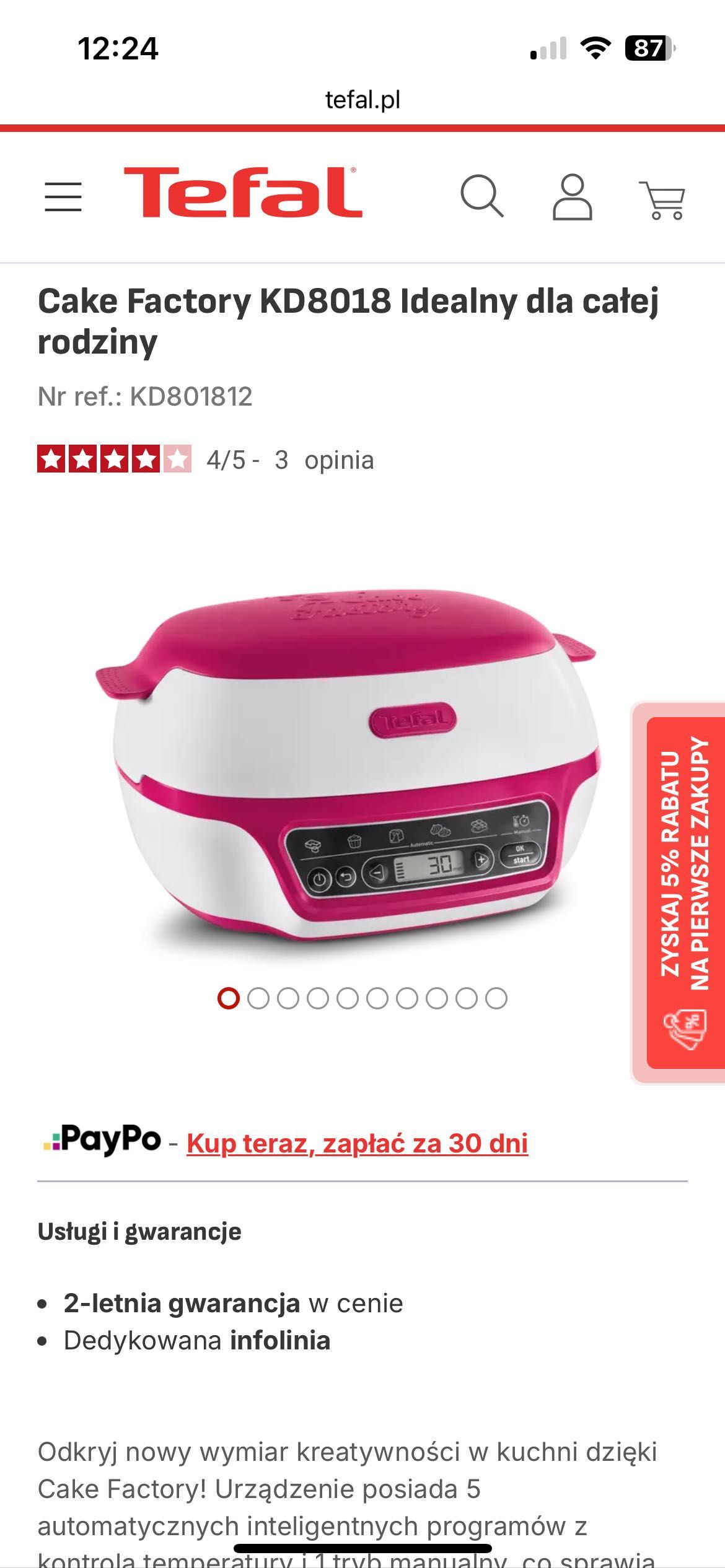 Mini piekarnik Tefal Cake Factory