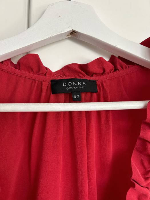 Czerwona jedwabna sukienka długa koszula Donna Mario Conti 40