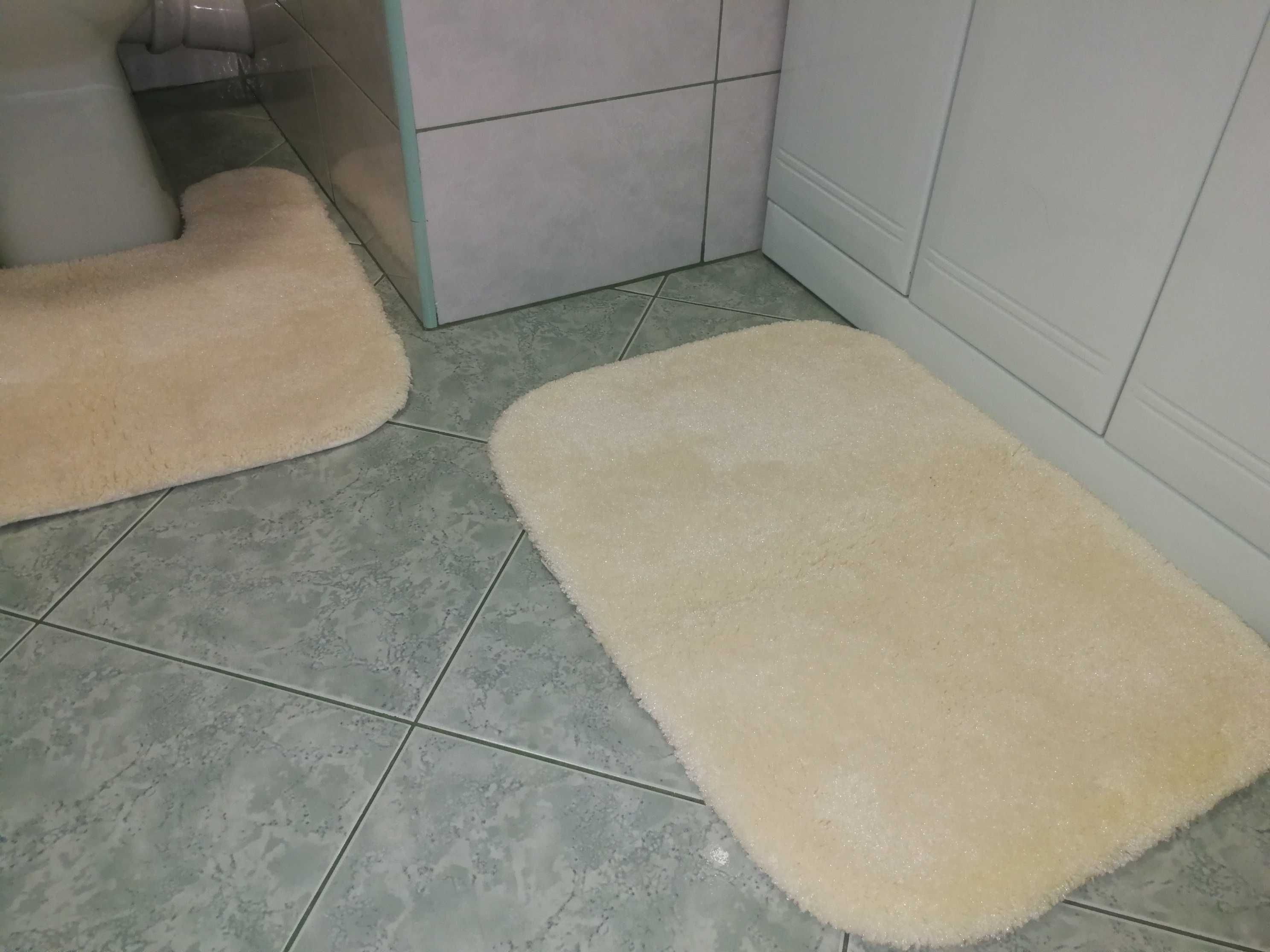 Dywaniki Łazienkowe pod WC i umywalkę w kolorze Ecri  Nowe