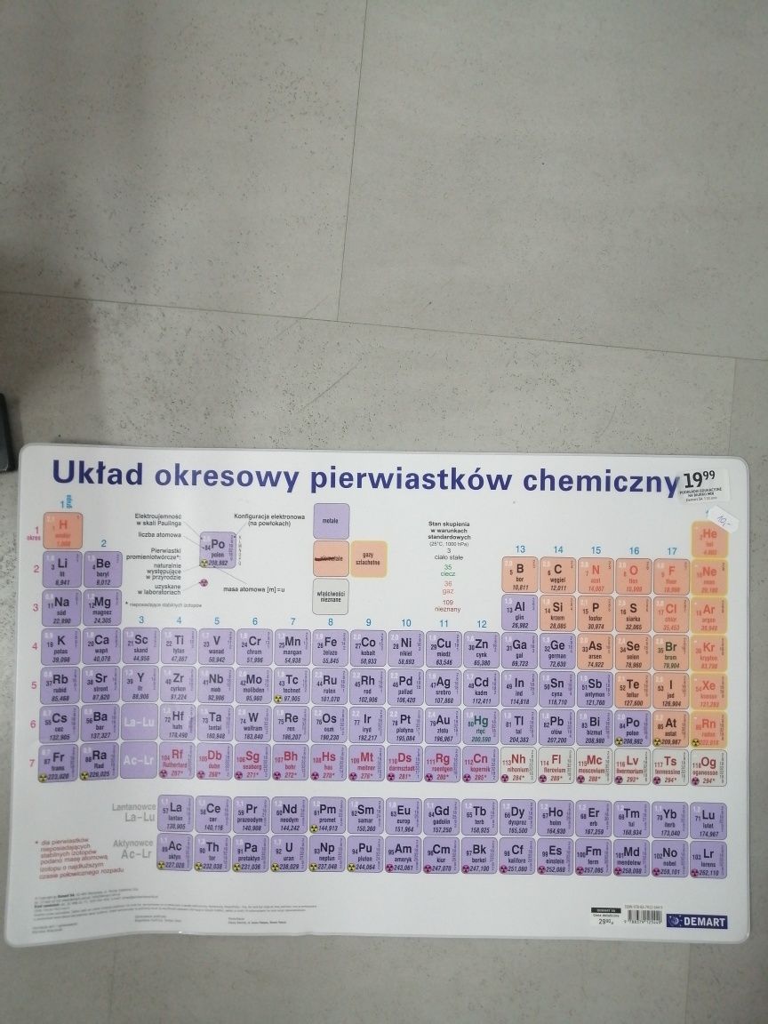 Podkładka na biurko chemia (W78)