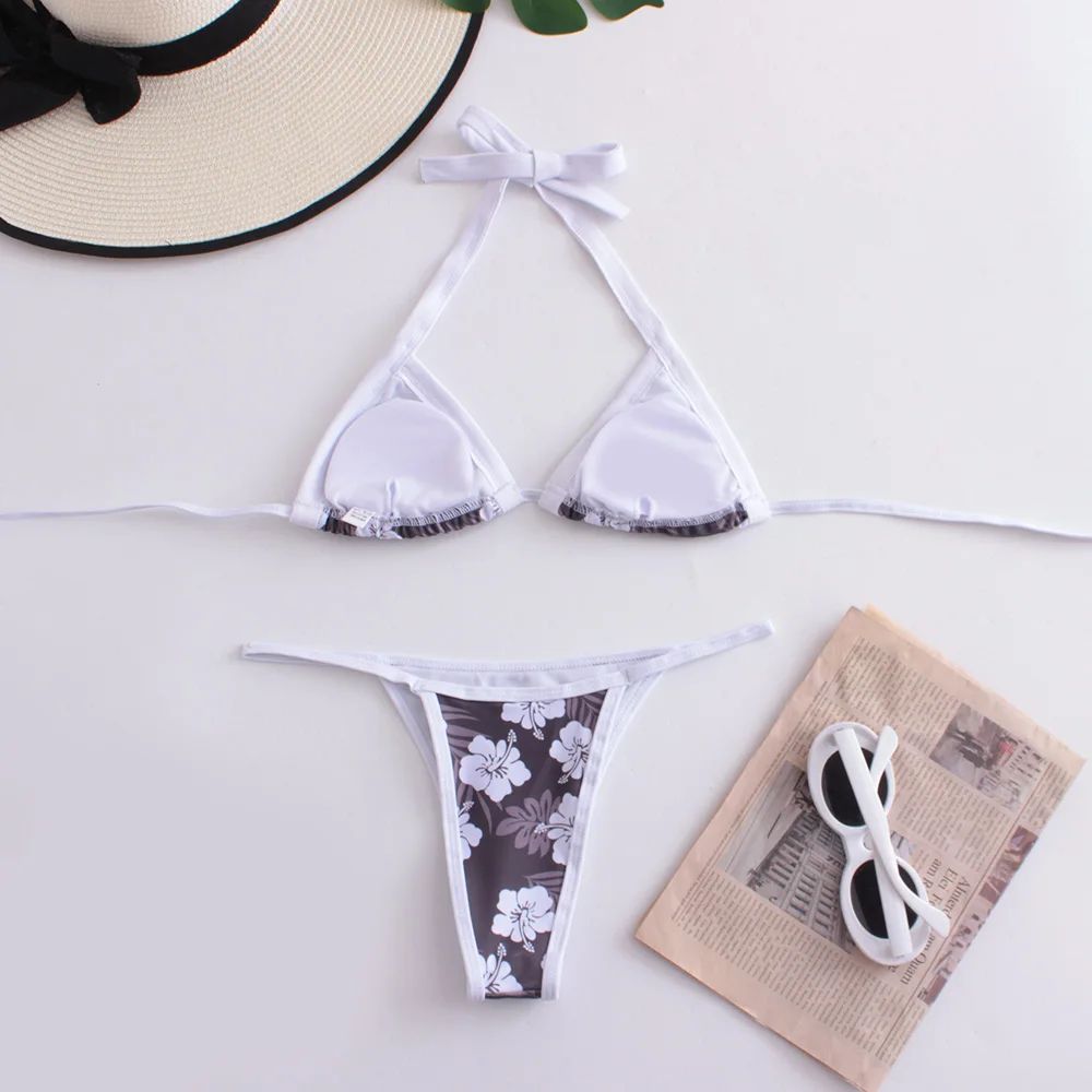 Sexy Strój Kąpielowy w Stylu Vintage Mini Mikro Bikini Brazylijskie -M