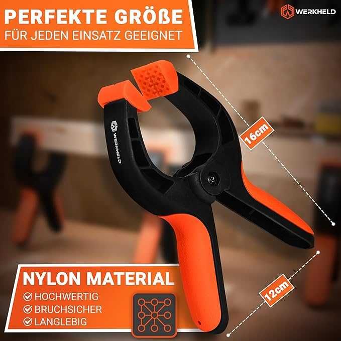 WERKHELD® Zestaw Zacisków Sprężynowych [6 Sztuk]