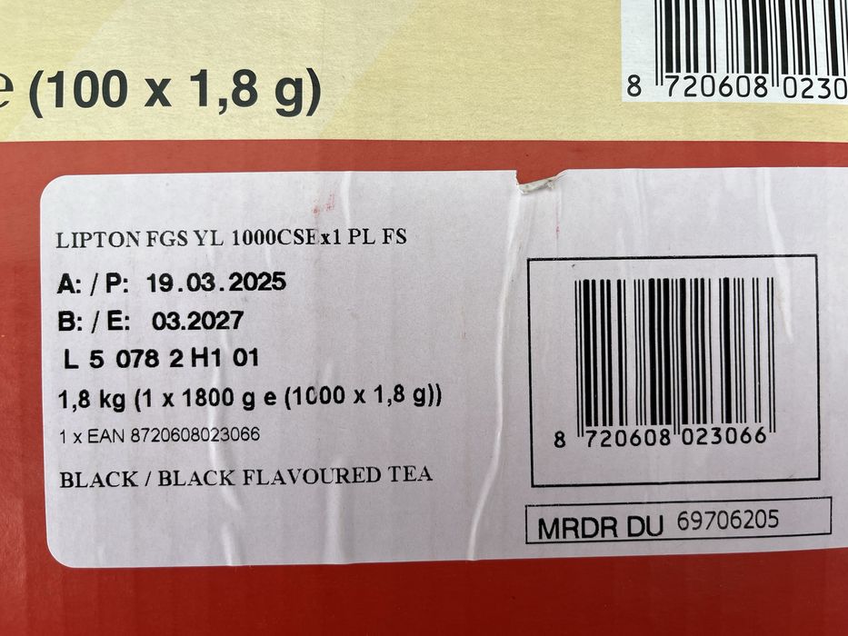 Herbata Lipton czarna Yellow Label 1000 sztuk
