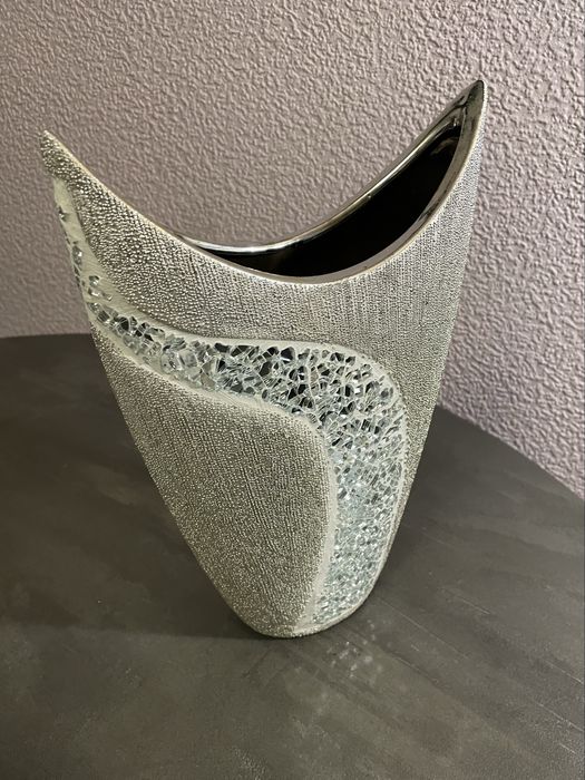wazon w stylu glamour w kolorze srebrnym 29 cm