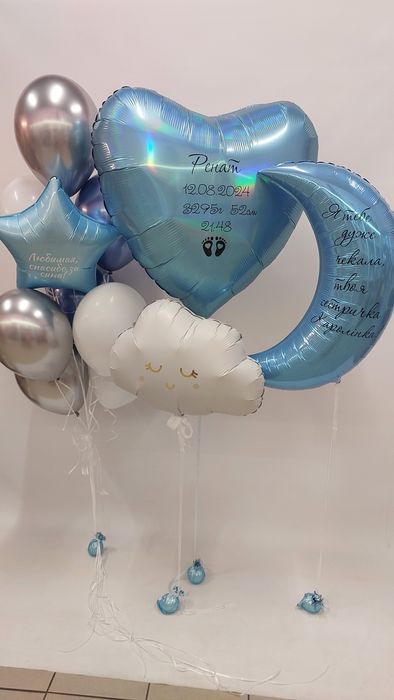 Кульки на виписку з пологового, Шарики на выписку, новорождённым