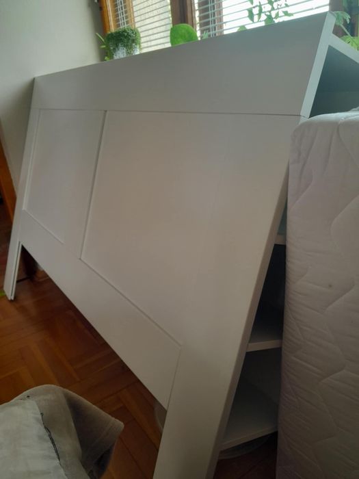 IKEA BRIMNES – zagłówek ze schowkiem, biały, 160 cm – używany