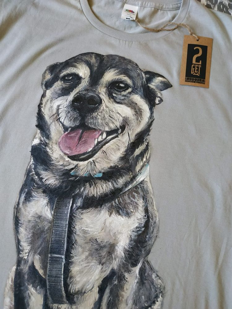 CUSTOM Twój zwierzak ręcznie malowany na kurtce/koszulce!
