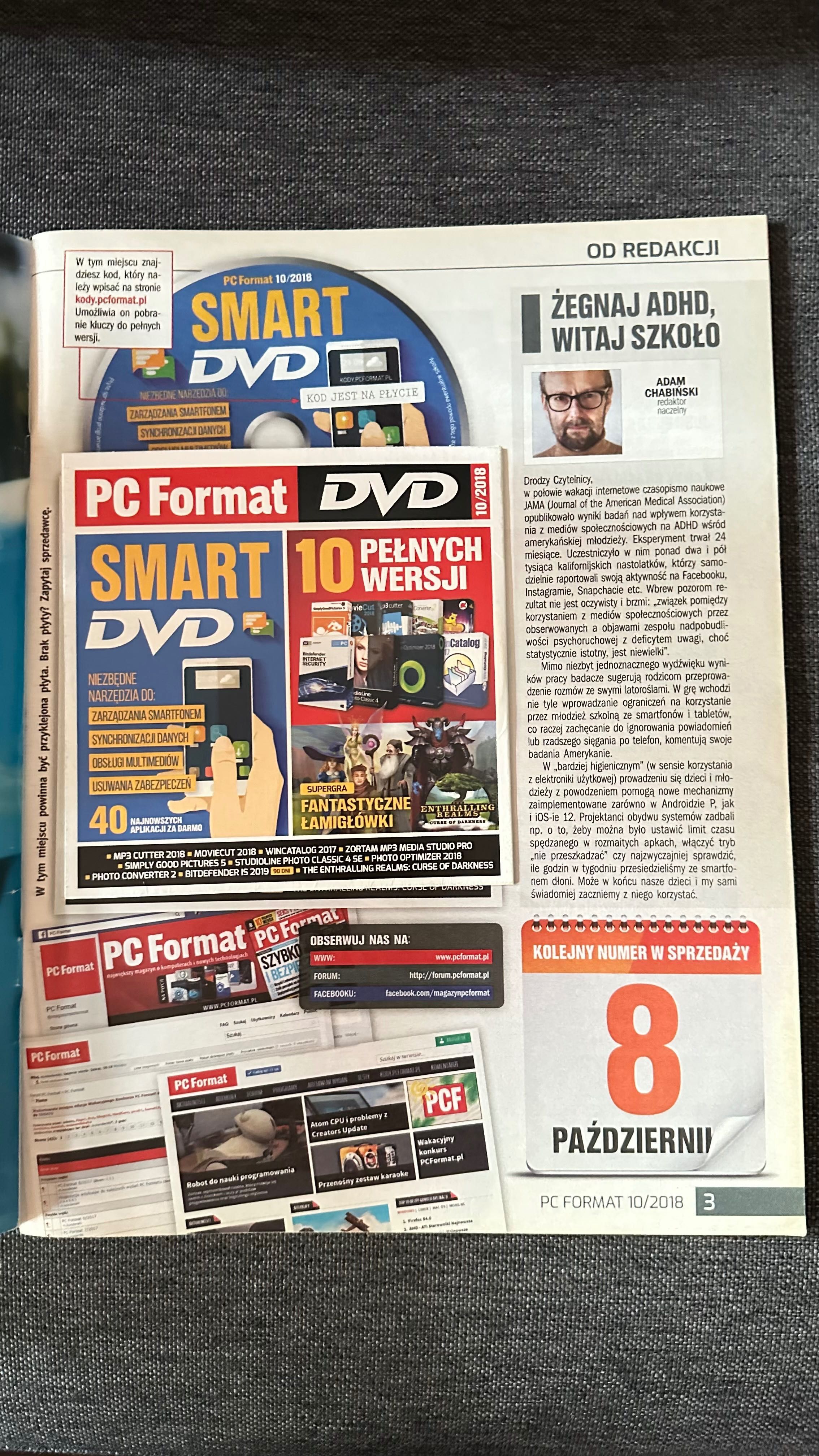 PC Format nr 10/2018 (217) z dołączoną i nieoderwaną płytą