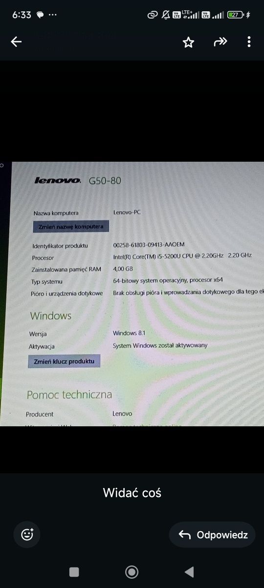 Laptop Lenovo 15