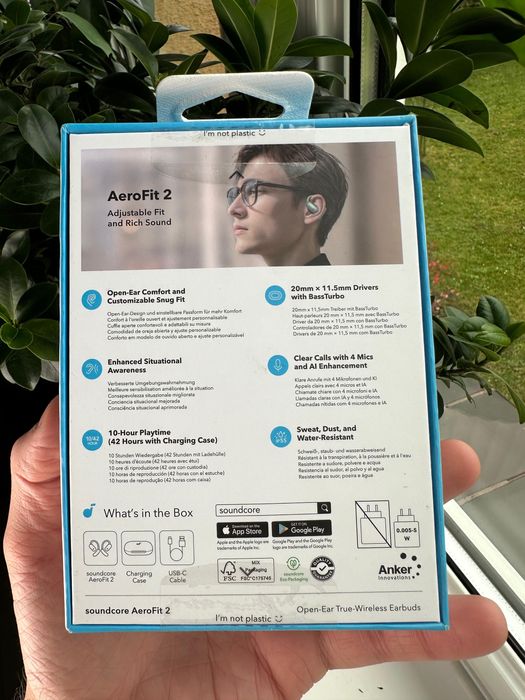 Słuchawki bezprzewodowe Soundcore Aero Fit 2 Bluetooth zielone