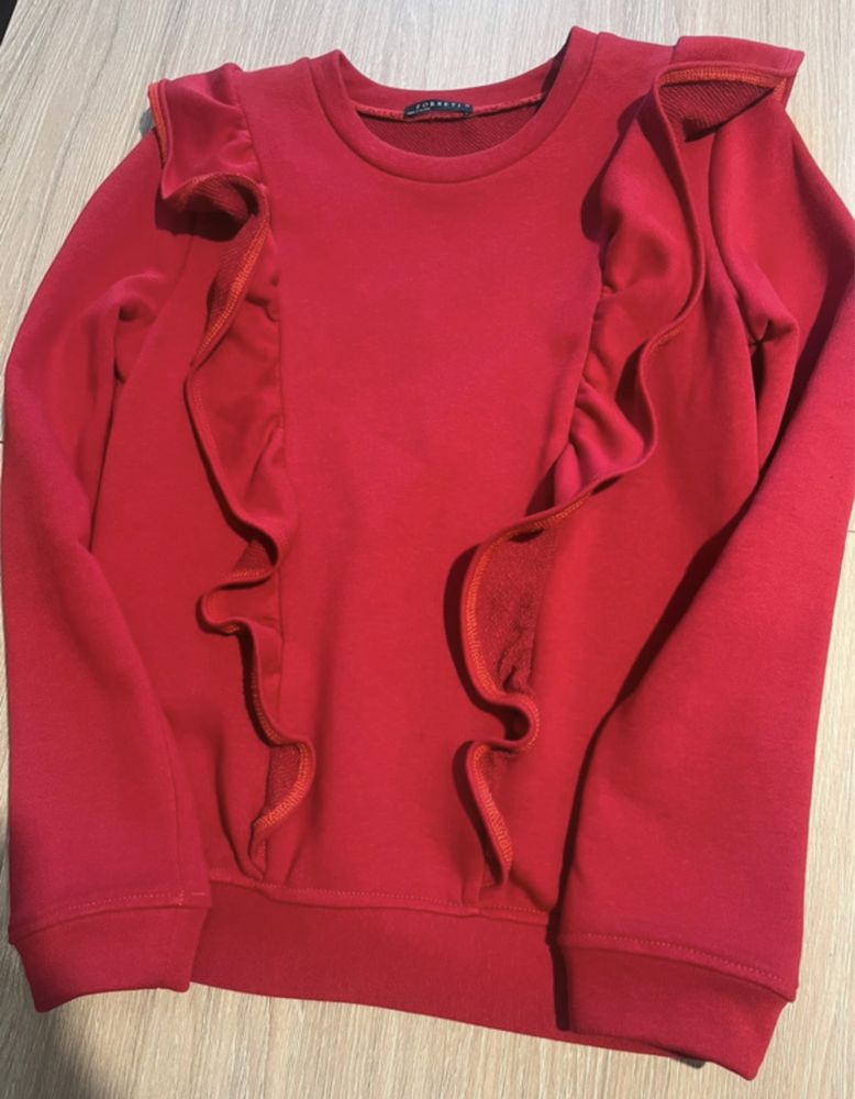 Czerwona bluza z falbankami XS Forseti
