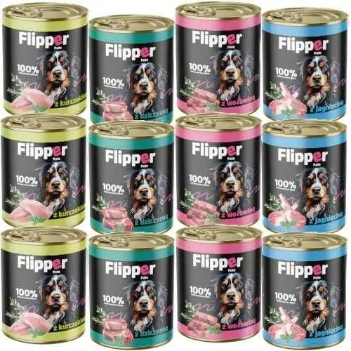 Flipper Pate mokra karma dla psa mix smaków 12x800g