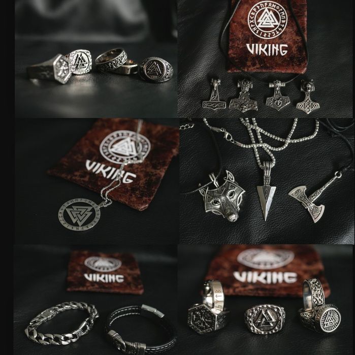 Wisiorek nordycki dwustronny wiking wojownik Valknut runy Thor Odyn