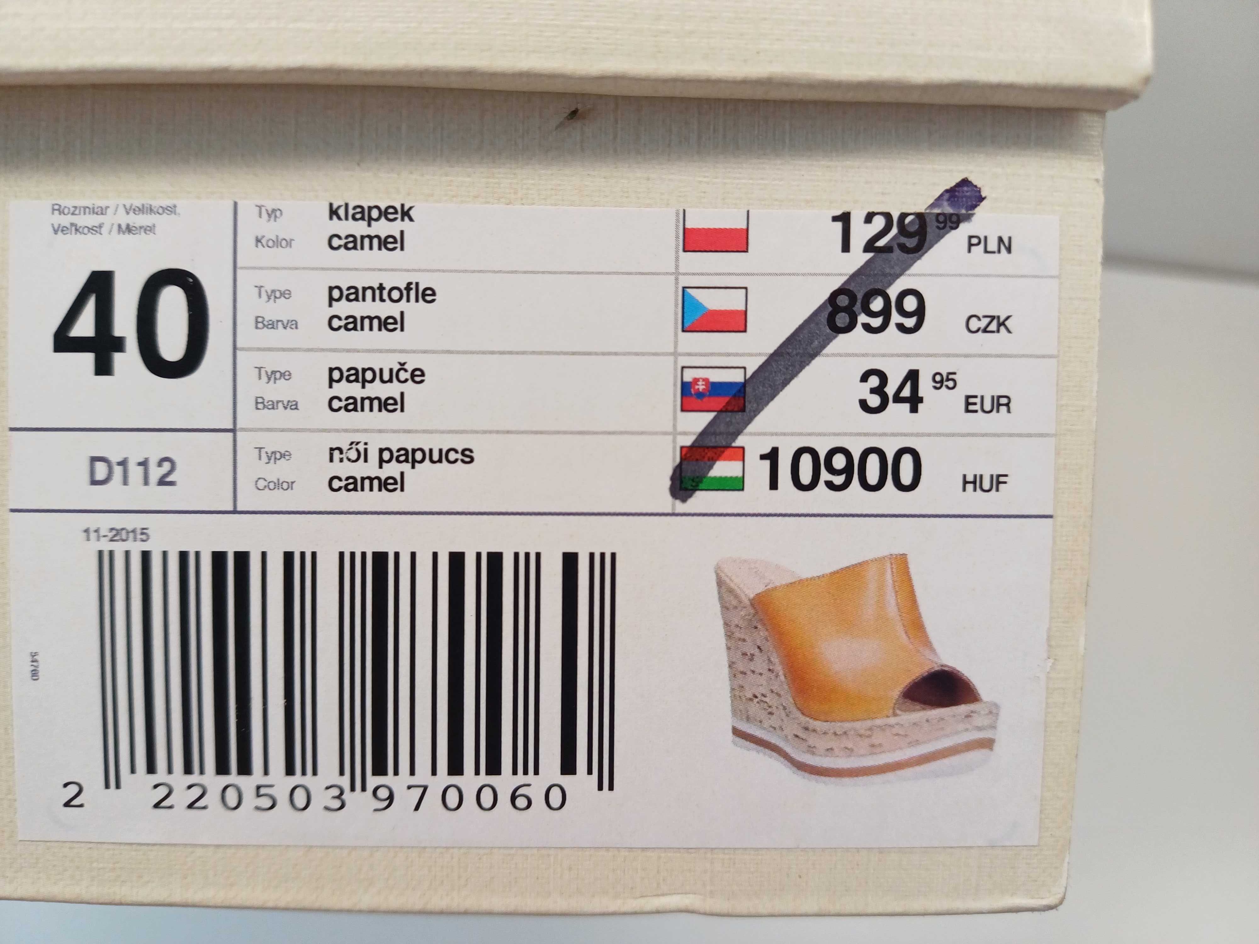 LASOCKI sandały klapki r. 40 skóra _ D112 _ BRĄZ _ koturn