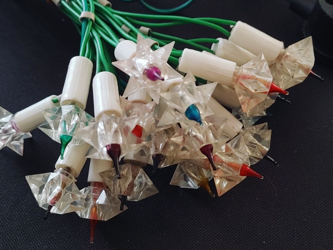 Lampki choinkowe światełka na choinkę  PRL retro vintage ozdoby