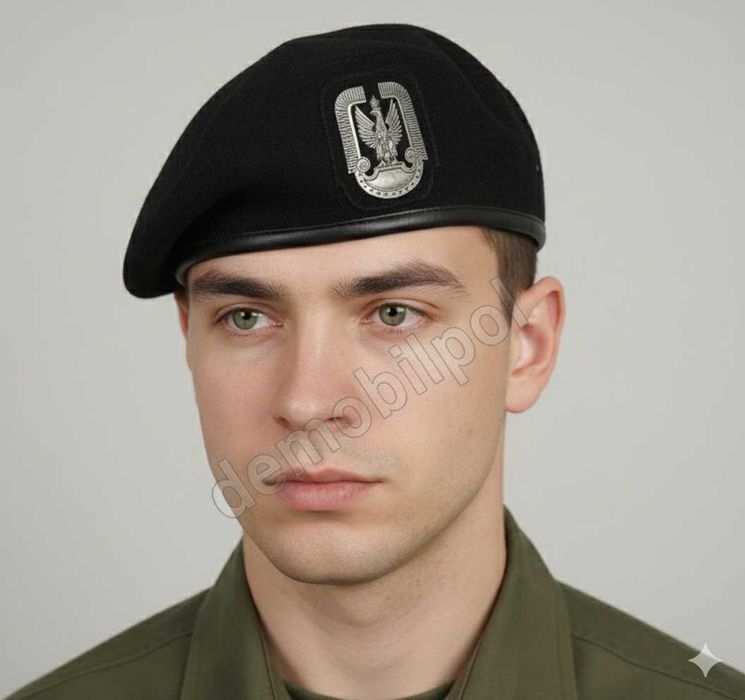 Beret wojskowy Wojska Polskiego - czarny rozm. 55 lotnictwo wojskowe