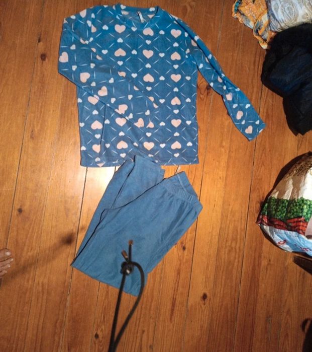 Pijamas polares, rosa e azul