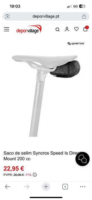 Saco de selim Syncros speed NOVO